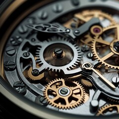 Gears wristwatch metal wheel.