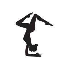 Fototapeta premium Yoga Silhouette ClipArt, Physical Exercise Vector illustration
