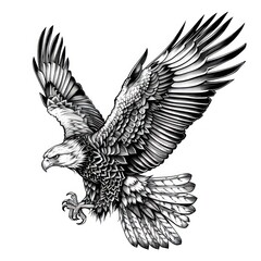 Obraz premium Eagle tattoo flash illustration illustrated vulture drawing.