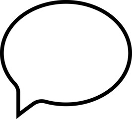 Icon of chat bubble in outline style. Vector illustration with transparent background.