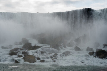 American Niagara Fall with mist, up close. High quality photo