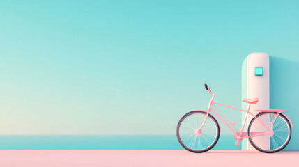 Fototapeta premium Sustainable Electric Bike Charging Station in Modern Urban Landscape