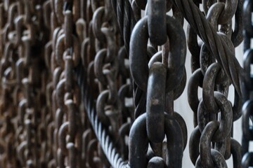 old metal chain hanging on a wall