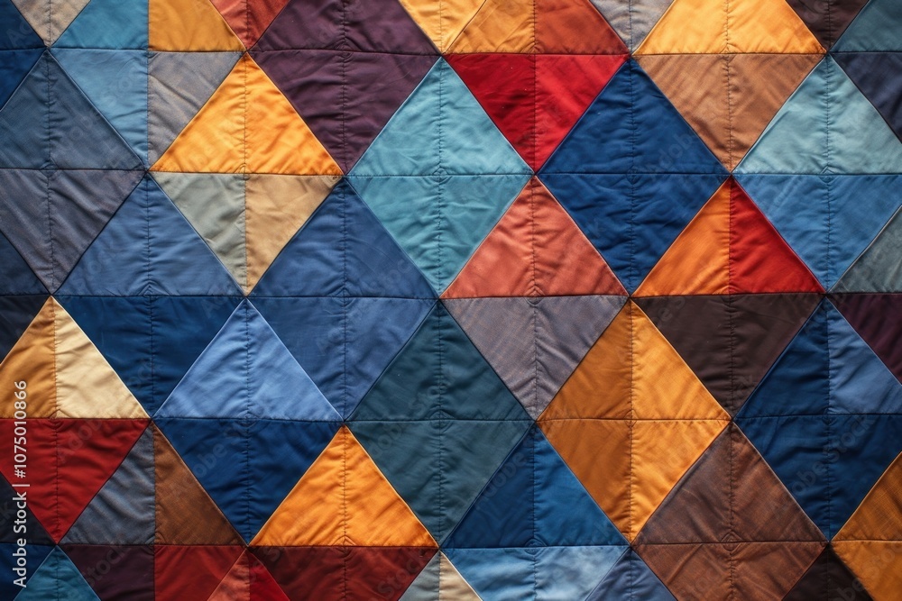 Poster top view photo of a quilt pattern architecture patchwork building.