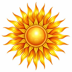 A sun symbol, often depicted with rays extending