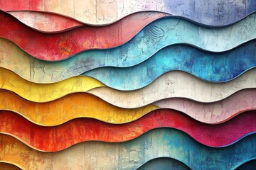 Textured background with colorful waves