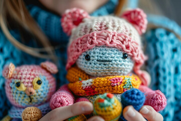 Plush cute animals created with generative AI technology