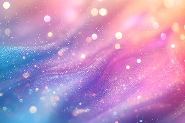 Obraz premium Holographic Abstract Background with Glowing Lights and Bokeh. Magical Neon Light Texture, Shimmering Bokeh and Gradient Glow. Colorful Sparkling Lights, Holographic Effect Abstract Background