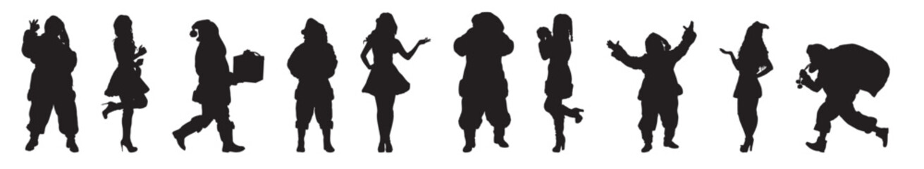 Christmas people silhouette collection