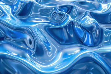 Obraz premium Abstract Wavy Blue Liquid Background