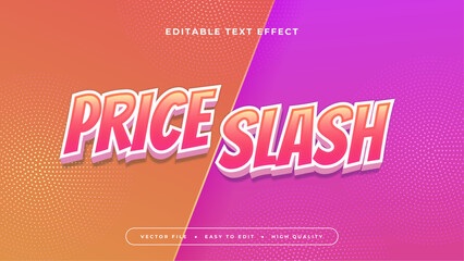 Obraz premium Pink White and Orange Price Slash 3d Editable Text Effect - Font Style