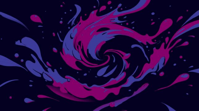 Abstract colorful splashes and swirls decrease and increase colors. 210 color.
