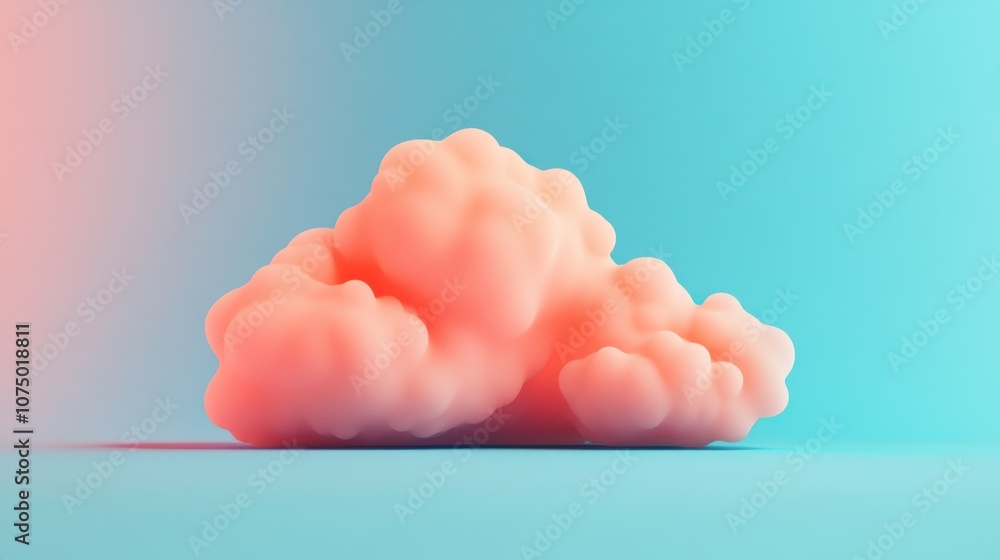 Poster soft pink cloud formation on a gradient background ideal for modern designs and creative projects wi