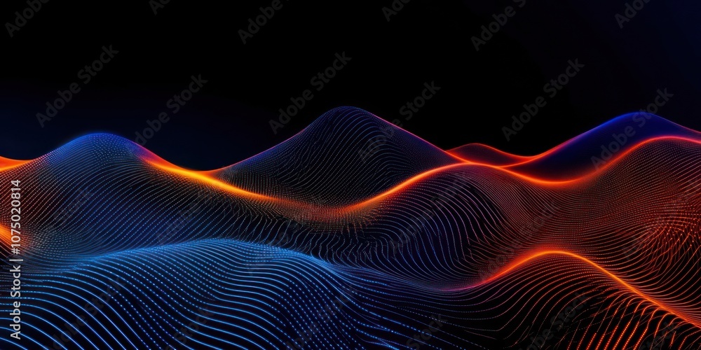Poster network wave background gradient abstract pattern.