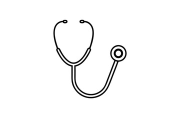 Doctor stethoscope medical device flat icon vector, stethoscope outline vector
