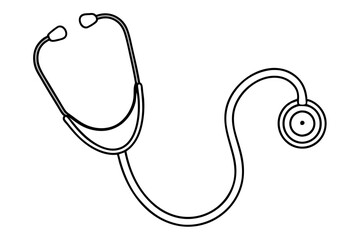 Doctor stethoscope medical device flat icon vector, stethoscope outline vector
