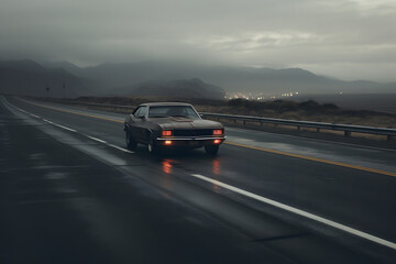 Fototapeta premium photo of a car on a highway