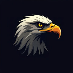 Fototapeta premium Simple eagle head monochrome logo no text