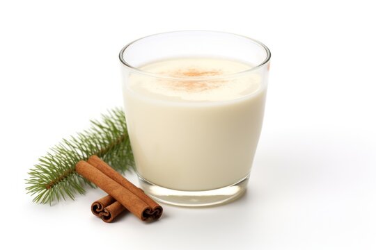 Egg nog christmas drink smoothie glass milk.