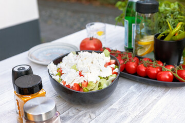 Fresh Ingredients on Outdoor Table for Cooking