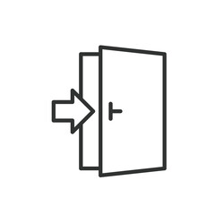 Login door, icon in line design. Login, door, access, entry, unlock, password, security on white background vector. Login door editable stroke icon