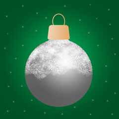 Christmas tree decoration. Christmas tree toy with a pattern. Ball in the snow. vector image