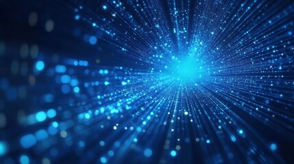 Naklejka premium Abstract blue background with glowing lines and grid for technology concept