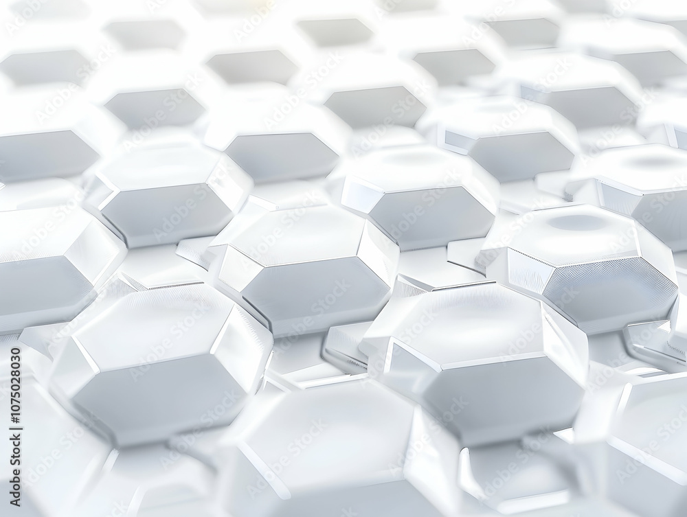 Poster abstract white background with a hexagonal pattern for a technology