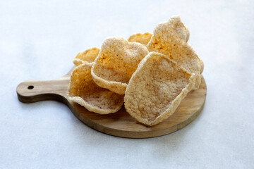Fish cracker, fried fish chip snack
