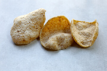 Fish cracker, fried fish chip snack