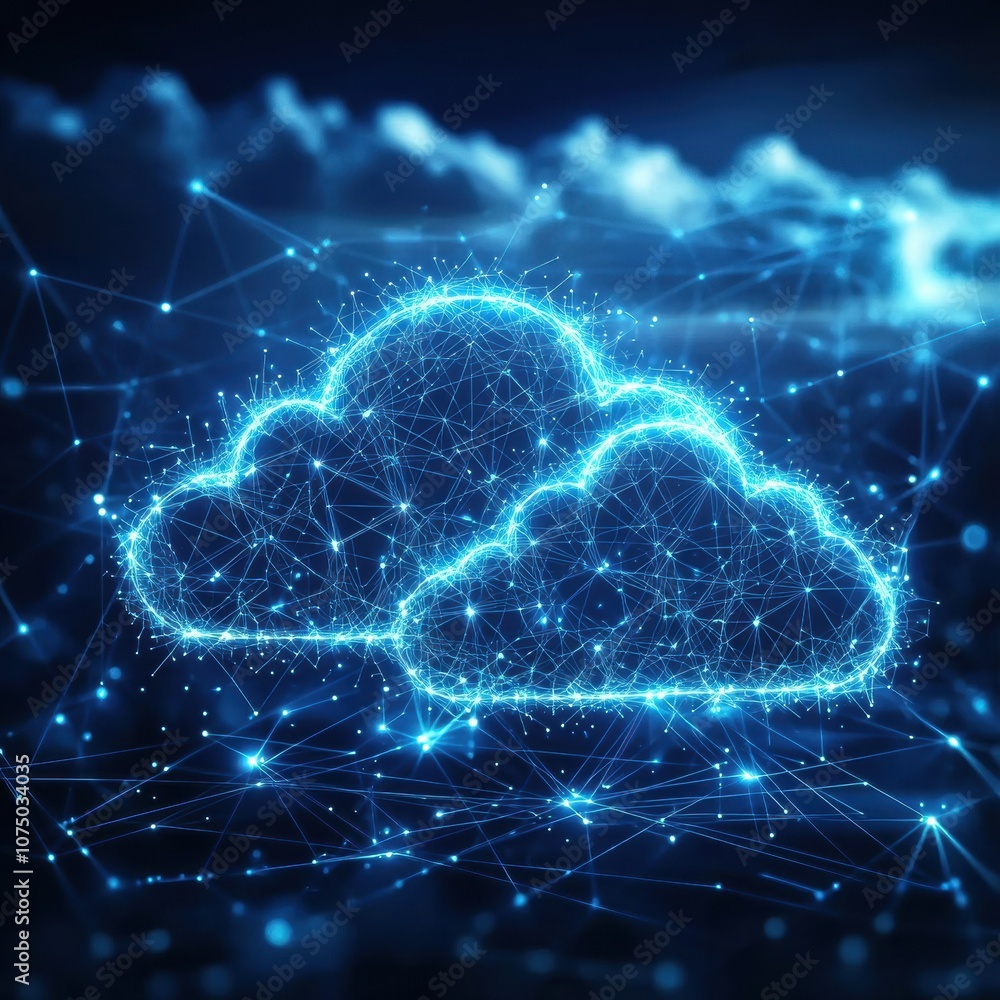 Aufkleber glowing cloud computing symbol representing global network connectivity