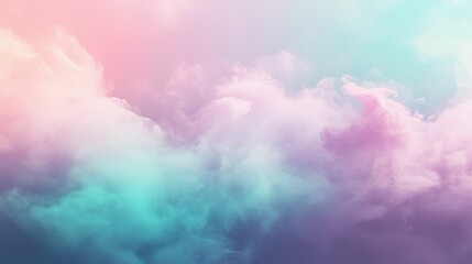 Fototapeta premium Vaporwave Gradient Cloudscape in Soft Pink and Teal Tones