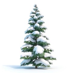 Fototapeta premium Snow-covered evergreen tree illustration