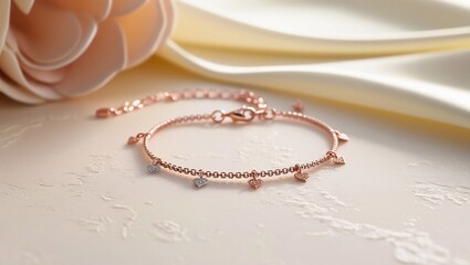 Permanent jewelry, a delicate gold chain 