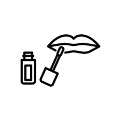 lip gloss icon vector, line style icon