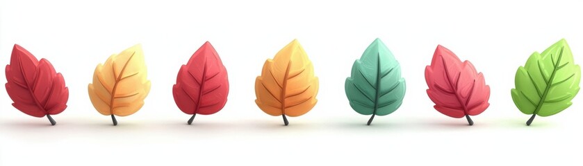 Vibrant collection of colorful leaves showcasing autumn hues, perfect for seasonal designs, nature projects, and artistic inspirations.