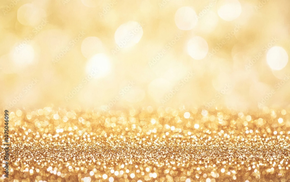 Poster a sparkling golden background filled with shimmering light reflections, perfect for adding elegance 