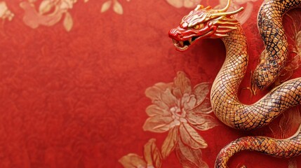 Obraz premium Chinese New Year Year of the Snake Background with Open Space for Text
