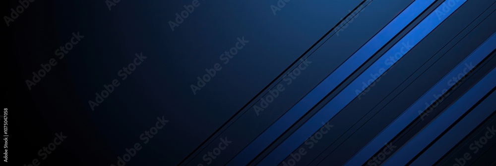 Poster Abstract blue diagonal lines on a dark background creating a sleek visual effect