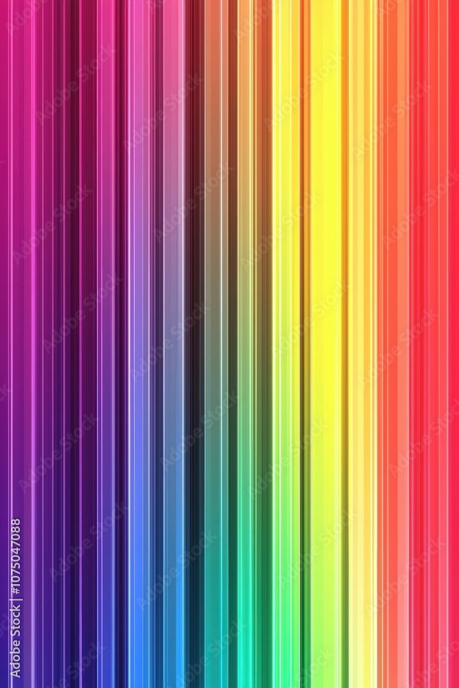 Poster vibrant and colorful vertical stripes in a gradient pattern showcasing a rainbow spectrum, perfect f