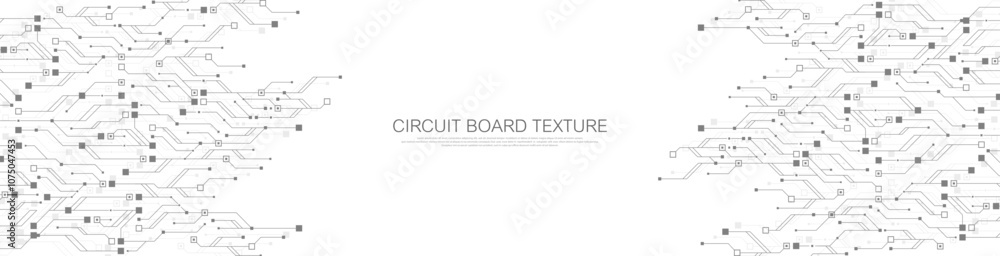 Fototapete Artificial Intelligence with circuit electric line style. Digital futuristic machine learning design. AI graphic design for website, banner, header, social media, mobile app, UI. Vector illustration