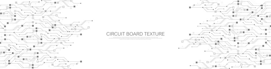 Artificial Intelligence with circuit electric line style. Digital futuristic machine learning design. AI graphic design for website, banner, header, social media, mobile app, UI. Vector illustration
