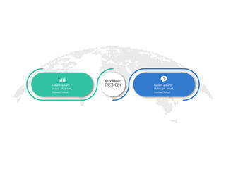 Vector infographic thin line design with marketing icons. Business concept with 2 options, steps or processes.