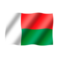 The flag of madagascar flies beautifully