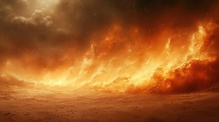 Obraz premium dramatic depiction of a sandstorm sweeping across a desert landscape, showcasing swirling grains of sand and a blurred horizon that creates an abstract background full of movement and energy