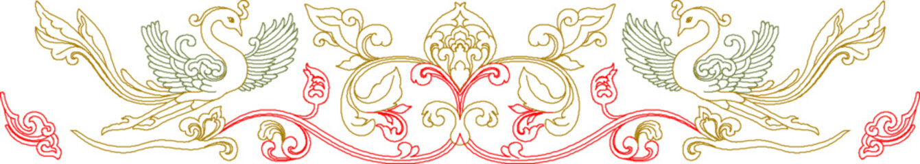 Sketch vector illustration silhouette design ornament decoration accessories baground classic vintage ethnic traditional mythological animal