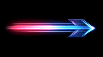 Futuristic Neon Arrow Symbolizing Speed and Direction