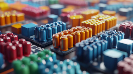 Obraz premium Interconnected Nodes of Supply Chain Management and Logistics in 3D