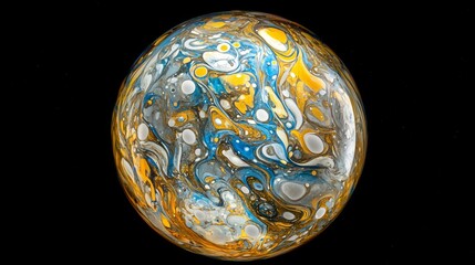 Mydlana on a dark background. Much color and marvellous twirl is created because of the power of illumination.