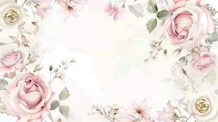 Fototapeta premium Delicate Floral Border